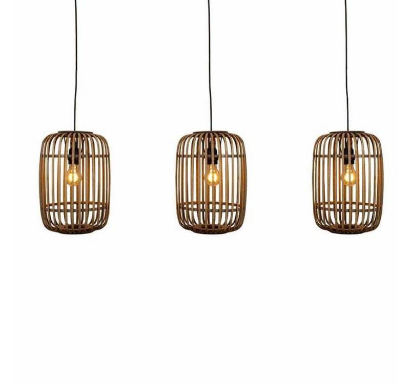 Vintagehaus Hängeleuchte Scandi Hängelampe Rattan Ibiza 3er von Vintagehaus