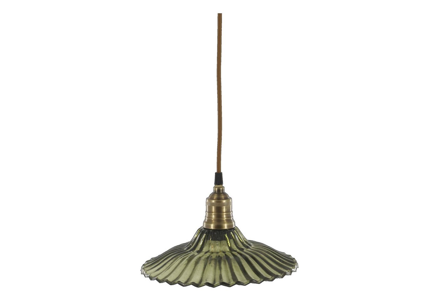 Vintagehaus Hängeleuchte Vintage Hängelampe Jardin Glas Messingfassung Modell 3 Grün von Vintagehaus