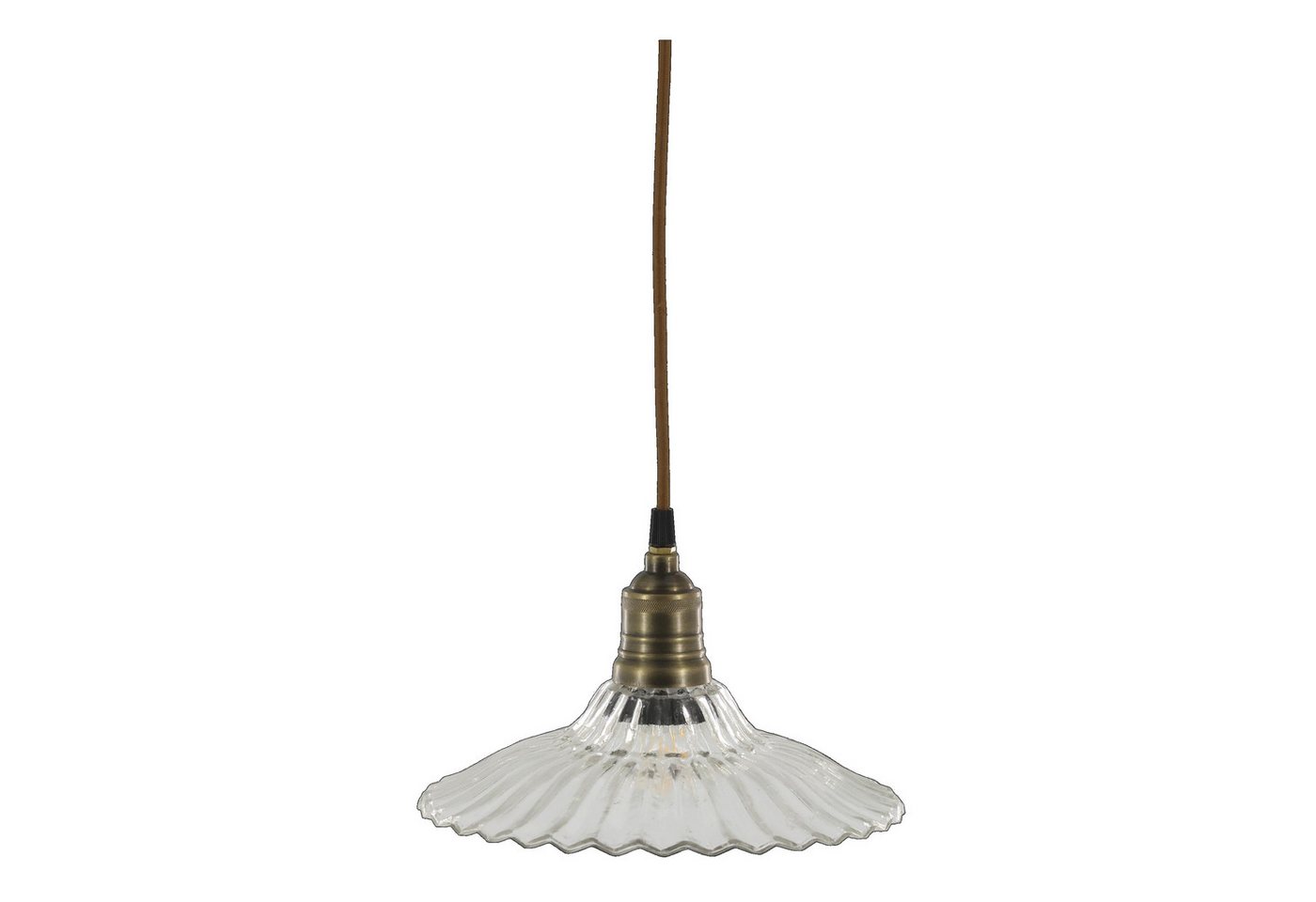 Vintagehaus Hängeleuchte Vintage Hängelampe Jardin Glas Messingfassung Modell 4 Klarglas von Vintagehaus