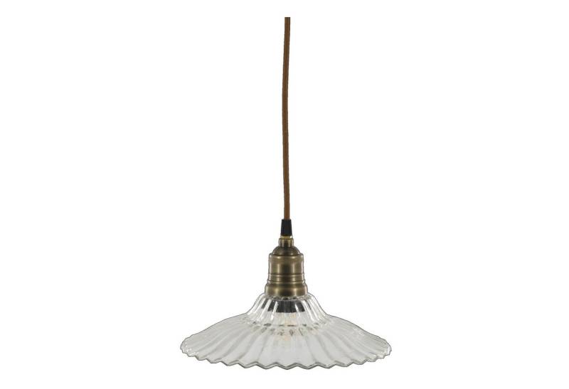 Vintagehaus Hängeleuchte Vintage Hängelampe Jardin Glas Messingfassung Modell 4 Klarglas von Vintagehaus