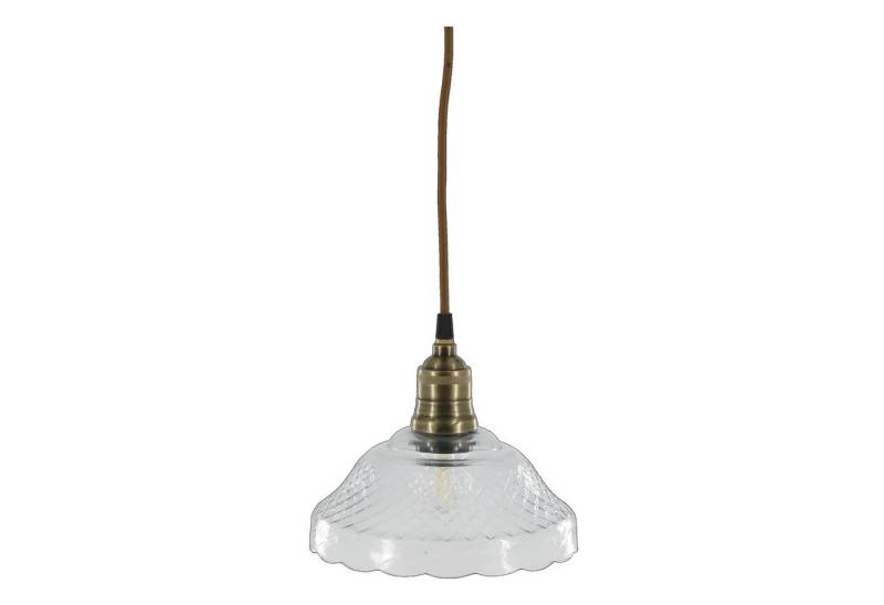 Vintagehaus Hängeleuchte Vintage Hängelampe Jardin Glas Messingfassung Modell 6 Klarglas von Vintagehaus