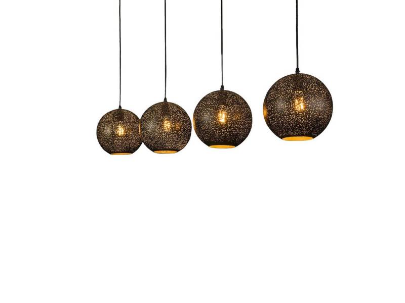 Vintagehaus Pendelleuchte Hängelampe Industrial Zip 4 Metallkugeln Lochmuster, ohne Leuchtmittel von Vintagehaus