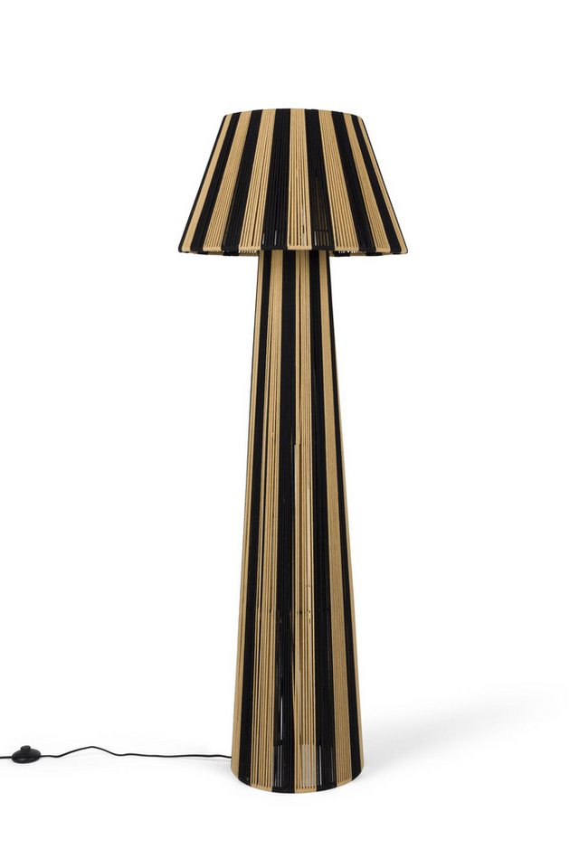 Vintagehaus Stehlampe Retro Stehlampe Stripe It Up Schwarz Beige von Vintagehaus