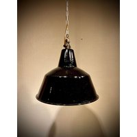Emaillierte Fabrik Lampe/Hängelampe Aus Den 1940Er Bis 1950Er Jahren von VintageheavenGermany