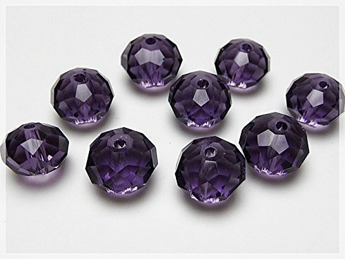 10 Glasschliffperlen 10 mm in violett von Vintageparts, DIY-Schmuck von Vintageparts FACHHANDEL FÜR SCHMUCKZUBEHÖR