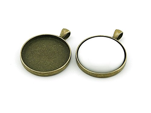 2 Fassungen rund für 30 mm Cabochons in antik Bronze von Vintageparts, DIY-Schmuck von Vintageparts FACHHANDEL FÜR SCHMUCKZUBEHÖR