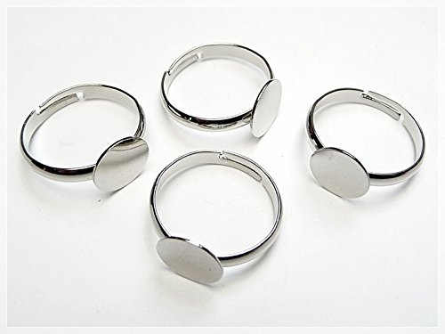 3 Ring Rohlinge Silber für Klebeperle von Vintageparts, DIY-Schmuck von Vintageparts FACHHANDEL FÜR SCHMUCKZUBEHÖR