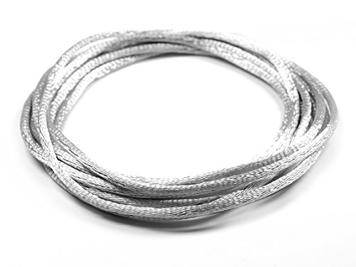 Kunstseidenband aus Nylon in Silber 2mm 2m von Vintageparts, DIY-Schmuck, Nylonband von Vintageparts FACHHANDEL FÜR SCHMUCKZUBEHÖR