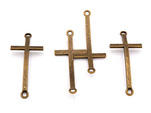 Verbinder als Kreuz in vintage Bronze 51 mm 4 Stück DIY Schmuck von Vintageparts zum Schmuck selber machen von Vintageparts FACHHANDEL FÜR SCHMUCKZUBEHÖR