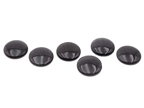 Vintageparts 6 Cateye Cabochons in schwarz, 14 mm, DIY-Schmuck von Vintageparts