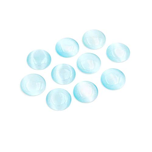 Vintageparts Cabochons Cateye Glas in himmelblau 10mm 10 Stück Schmuck selber Machen von Vintageparts