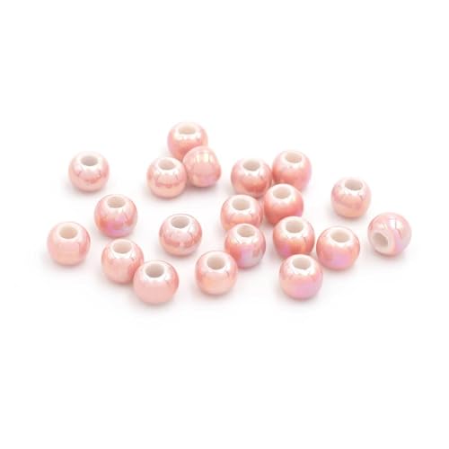 Vintageparts Handgemachte Porzellanperlen in rosa glasiert 6x5 mm 20 Stück Perlen zum Auffädeln und Schmuck selber Machen von Vintageparts FACHHANDEL FÜR SCHMUCKZUBEHÖR