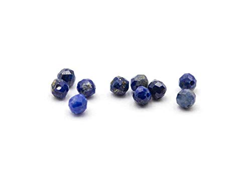 Vintageparts facettierte Perlen aus Lapislazuli in blau 2mm zum Schmuck selber basteln Mädchen Damen Unisex von Vintageparts FACHHANDEL FÜR SCHMUCKZUBEHÖR