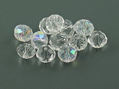 10 Glasschliffperlen 10 mm in klar von Vintageparts, DIY-Schmuck von Vintageparts FACHHANDEL FÜR SCHMUCKZUBEHÖR