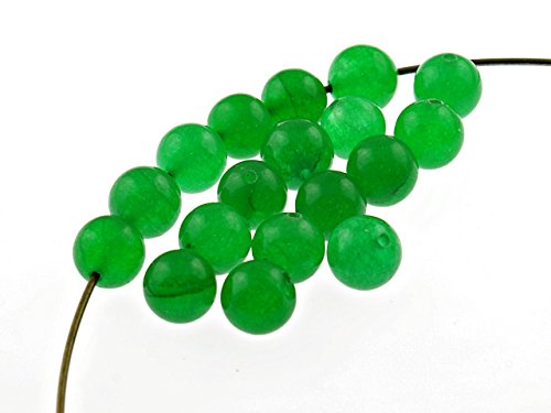 10 Perlen aus Jade in grün, 8 mm von Vintageparts, DIY-Schmuck von Vintageparts