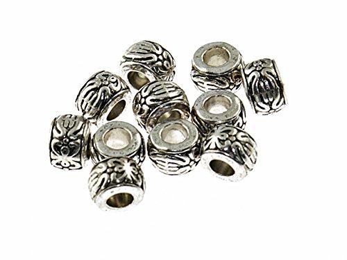 10 verzierte Zwischenperlen in antik silberfarben, 3,5 mm Innendurchmesser von Vintageparts, DIY-Schmuck von Vintageparts FACHHANDEL FÜR SCHMUCKZUBEHÖR