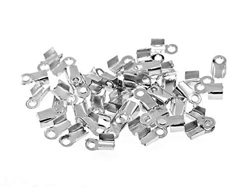 100 kleine Endkappen in silberfarben platiniert, 6 mm von Vintageparts, DIY-Schmuck von Vintageparts FACHHANDEL FÜR SCHMUCKZUBEHÖR