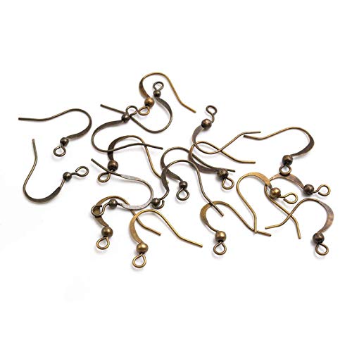 Vintageparts 30 Ohrhaken in antik Bronze, 15 mm, DIY-Schmuck von Vintageparts FACHHANDEL FÜR SCHMUCKZUBEHÖR