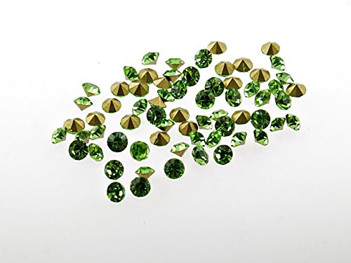30 Strasssteine in grün, 3 mm von Vintageparts FACHHANDEL FÜR SCHMUCKZUBEHÖR
