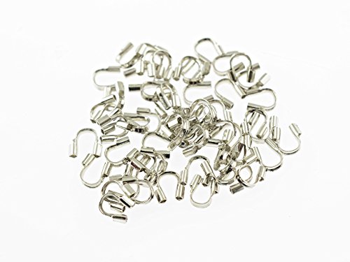 40 Drahtschützer aus Messing in silberfarben platiniert, 4,5 mm von Vintageparts, DIY-Schmuck von Vintageparts FACHHANDEL FÜR SCHMUCKZUBEHÖR