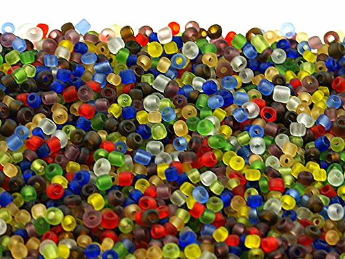 500 Rocailles Perlen als Farbmix gefrostet, 2 mm von Vintageparts, DIY-Schmuck von Vintageparts FACHHANDEL FÜR SCHMUCKZUBEHÖR