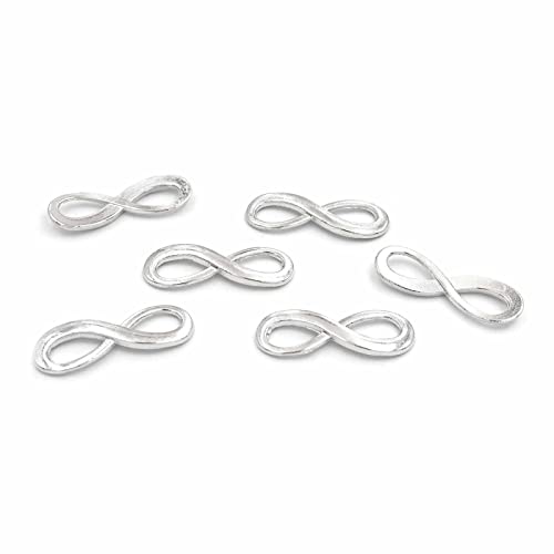 6 Verbinder Infinity in silberfarben platiniert von Vintageparts, DIY-Schmuck von Vintageparts FACHHANDEL FÜR SCHMUCKZUBEHÖR