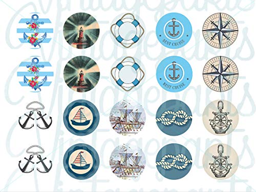 Motivbogen Nautic für 20mm Cabochons von Vintageparts zum Schmuck selber Machen von Vintageparts FACHHANDEL FÜR SCHMUCKZUBEHÖR