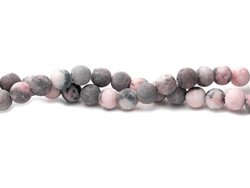 Perlen aus Jaspis in grau-rosa gefrostet 8,5 mm 4 Stück von Vintageparts DIY Schmuck zum selber Machen von Vintageparts FACHHANDEL FÜR SCHMUCKZUBEHÖR