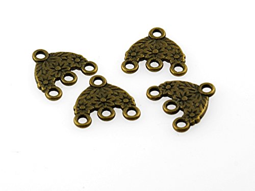 10 Verbinder im Blumen Design in antik Bronze von Vintageparts, DIY-Schmuck von Vintageparts FACHHANDEL FÜR SCHMUCKZUBEHÖR