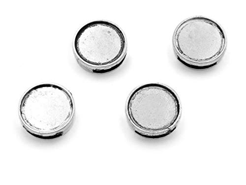 Schiebeperlen in antik silberfarben für 14 mm Cabochons 4 Stück DIY Schmuck von Vintageparts zum Schmuck selber Machen von Vintageparts FACHHANDEL FÜR SCHMUCKZUBEHÖR