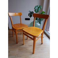 1 Von 3 Vintage Holzstuhl/Esszimmerstuhl Mcm Rustikal Mid Century Made in Ex Jugoslawien 70Er Jahre von VintageretroBySpela