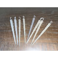 8 Glow in The Dark Eiszapfen Ornamente, 13 cm Bruchsichere 10 Klare Prismen Ornamente von VintagevaluablDesign