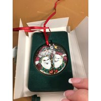 Vintage Royal Copenhagen 1998 Weihnachtsverzierung, Sammlerstück Verzierung, Weihnachtslamas 2 Mit Seiten Versehene Verzierung von VintagevaluablDesign