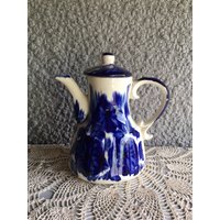 Antike Flow Blue Teekanne Nr. 578 von VintagevengeanceShop