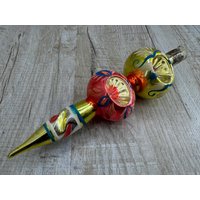 Vintage Christbaumspitze Rote Glasspitze Baumspitze 1970Er Dekoration Glas Udssr 1970 Silber Rot Rosa Vintage Christbaumspitze Rote Glasspitze Baumspitze 1970Er Dekoration Glas Udssr 1970 Silber Rot Rosa von VintagioUA