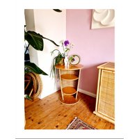 Vintage Boho Rattan Regal Beistelltisch 60Er Jahre von Vintanatura