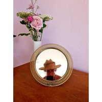 Wunderschöner Runder Metall Tisch Spiegel 60Er Jahre von Vintanatura