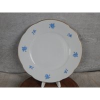 2Er Set Arabia Of Finland Weiße Kuchenplatte Blaue Rosen Dekor Porzellan Geschirr 1930Er 1950Er Jahre von Vintegelane