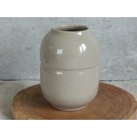 Keramik Vase Grau-Beige von Vintegelane