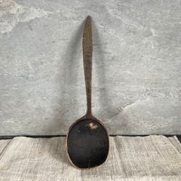 Sehr Alter Antiker Löffel Großer Holzlöffel Küchenutensilien Rustikale Küchendeko Landhausküche von Vintegelane