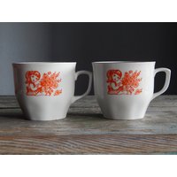 Set Von 2 Kindergeschirr, Kaffee - Oder Teebecher, Milchbecher, Epoche Rpr Geschirr, Kinder Made In von Vintegelane
