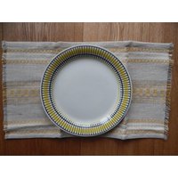 Set Von 5 Vintage Leinen Baumwoll Tischsets Mit Tischläufer Retro Home Decor/ Decor 1980Er Jahre von Vintegelane