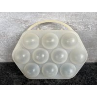 Sowjetunion Vintage Eierkorb/Box Eierhalter Gehäuse Transparent Wohnkultur Plastik Eier Aufbewahrungsbox Eierbehälter 1970 Made in Udssr von Vintegelane