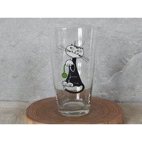 Trinkglasbecher Mit Katzenbild Glaswaren Glasbecher Cartoon Style Trinkglas von Vintegelane