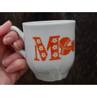 Vintage Alphabet Kaffeetasse Rot Weiße Tasse M K Kindergeschirr von Vintegelane