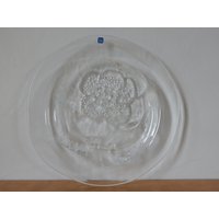 Vintage Arabia Of Finland Iittala Nuutajarvi Pioni/Pfingstrose Glasplatte - Oiva Toikka Pressglas Glas von Vintegelane