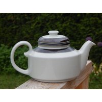 Vintage Arabia Of Finland Karelia Muster Braune Streifen Teekanne Mit Deckel Und Infuser Von Handbemalt von Vintegelane