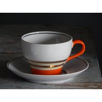 Vintage Teetasse Untertassen-Set, Geschirr Baraniwka Ukraine von Vintegelane