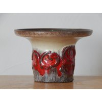 Vintage Vase Rot Braun Made in Gdr von Vintegelane