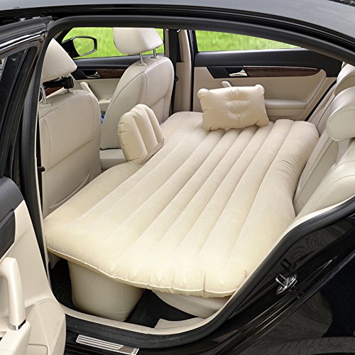 Vinteky Luftmatratze, Aufblasbare Auto Matratze Autobett mit elektrische Luftpumpe, Bewegliche Dickere Automatraze für Kofferraum & SUV, Outdoor/Camping/Reisen, 140cm x 90cm x 45cm, Beige von Vinteky